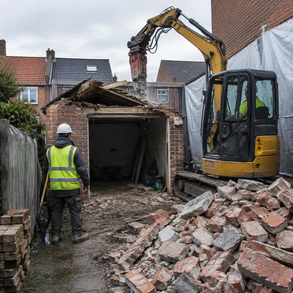 Garage afbreken: situatie vóór de werken