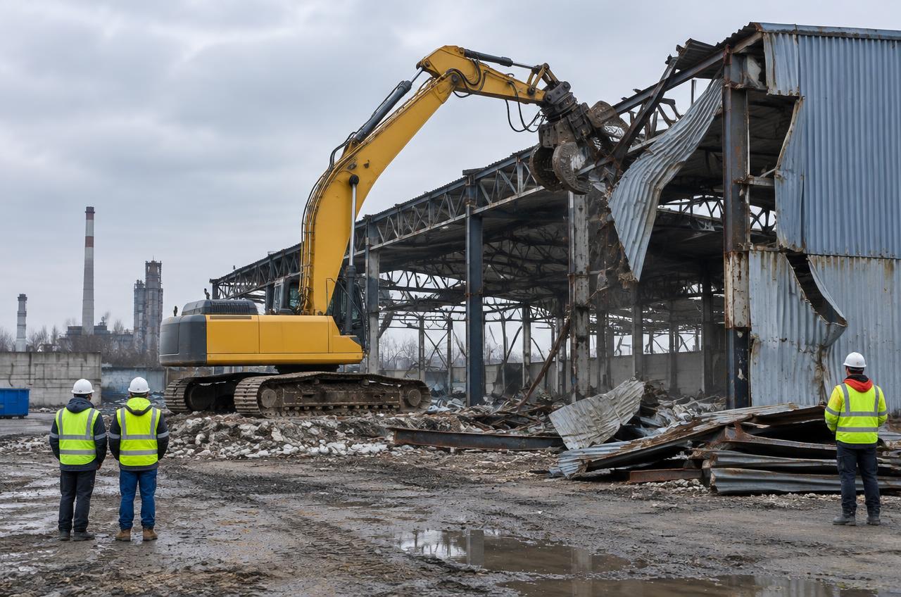 Loods en industriële gebouwen afbreken: afgesproken uitvoering
