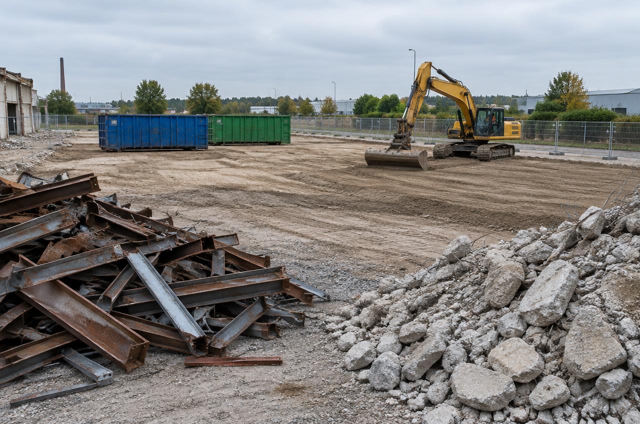 Loods en industriële gebouwen afbreken: resultaat na materiaalafvoer
