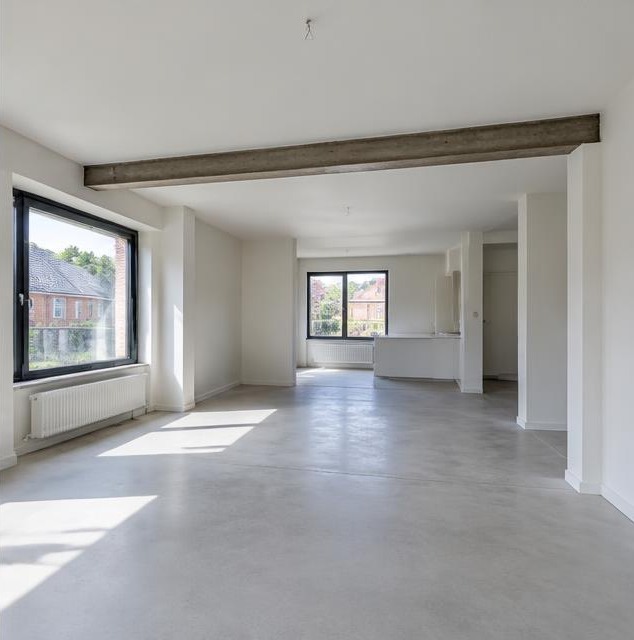 Open ruimte na het verwijderen van de binnenmuur