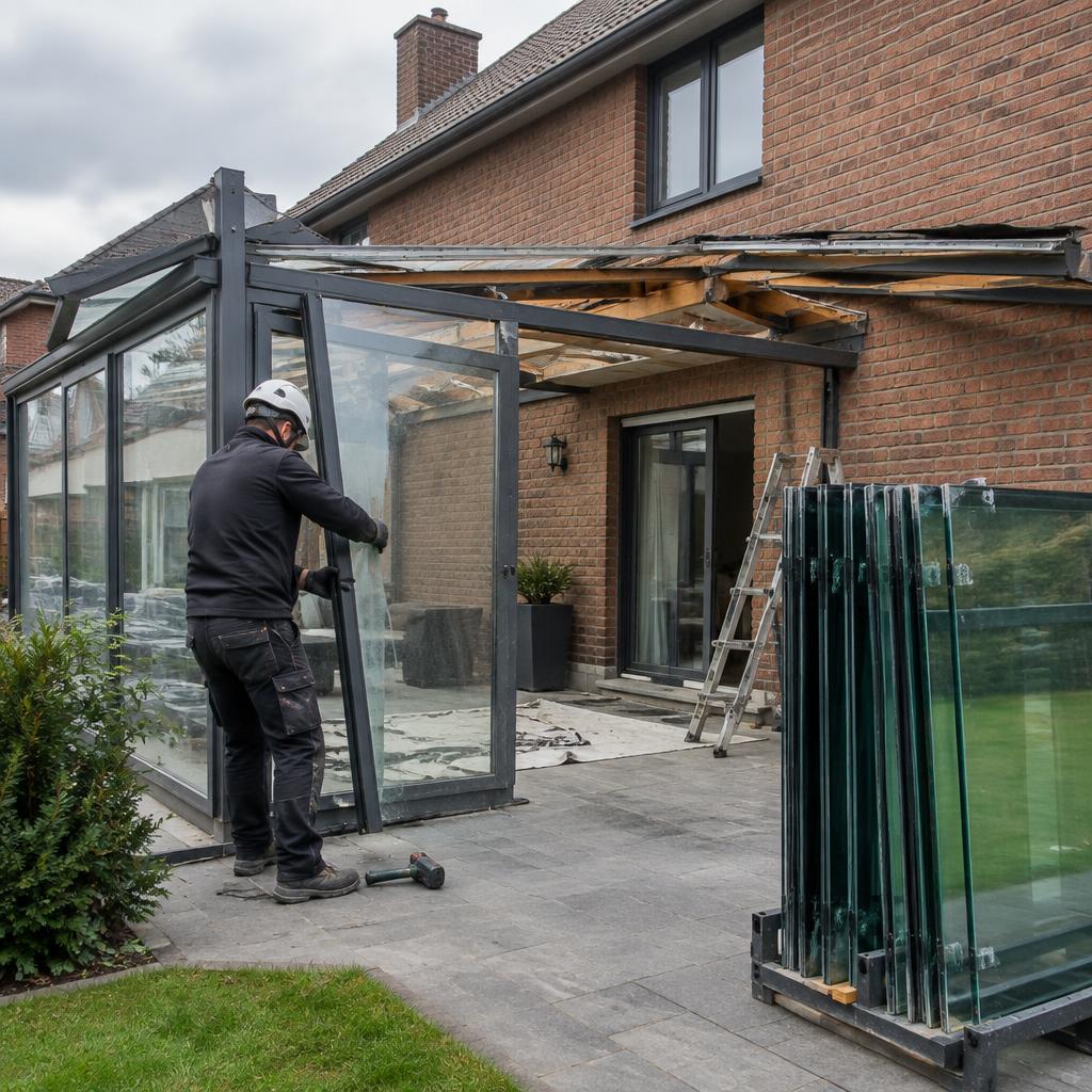 Veranda afbreken: resultaat na materiaalafvoer